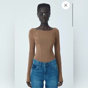 H&M Studio Long Sleeve Mesh Bodysuit